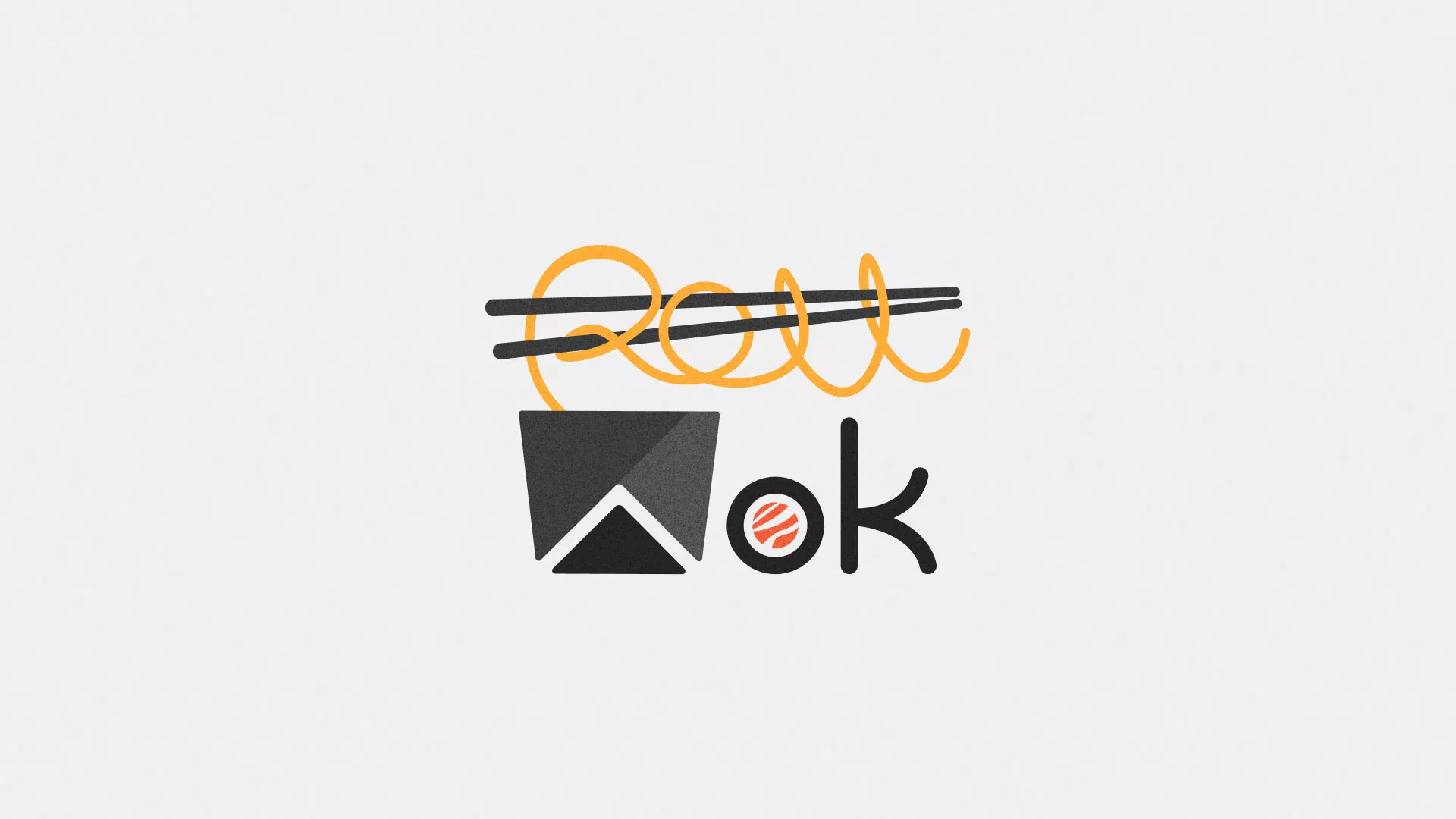 Разработка логотипа суши-бара «Roll Wok Club» в Удачном